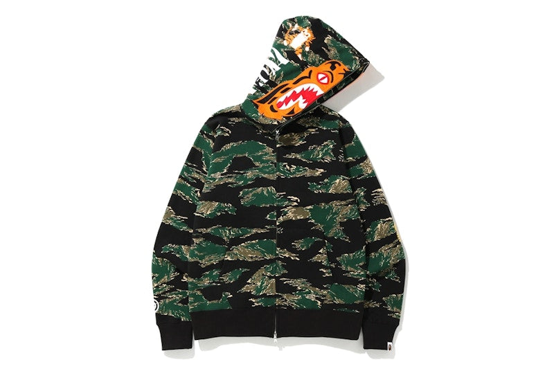 BAPE Tiger Camo Tiger Full Zip Hoodie Green