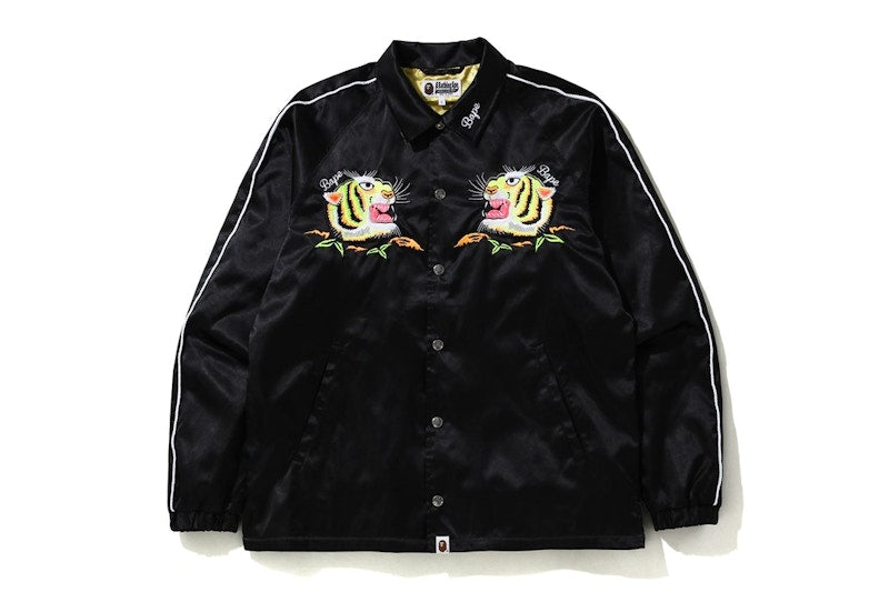 BAPE Tiger Embriodery Coach Jacket Black