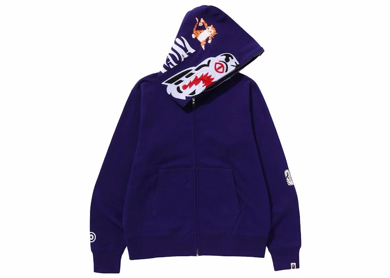 BAPE Tiger Full Zip Hoodie (FW23) Purple