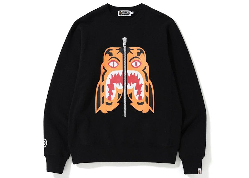 BAPE Tiger Heavy Weight Crewneck (FW19) Black