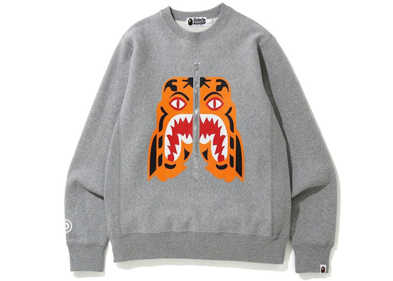 BAPE Tiger Heavy Weight Crewneck (FW19) Grey