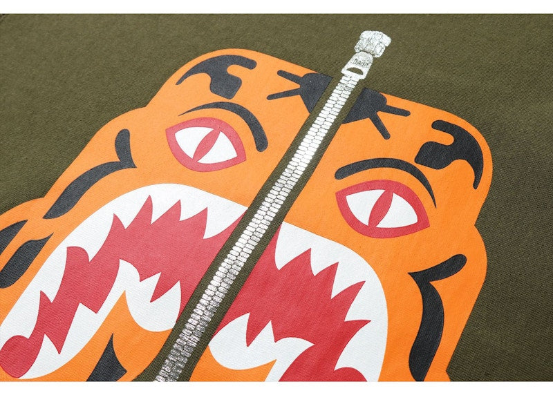 BAPE Tiger Heavy Weight Crewneck (FW19) Olive