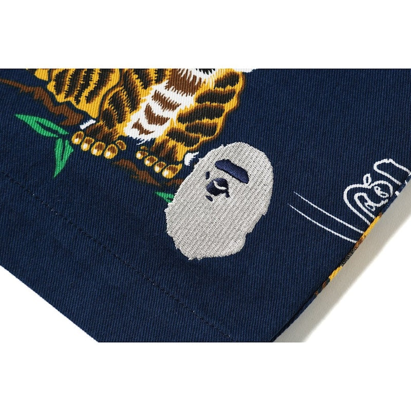 BAPE Tiger Pattern Shorts Navy