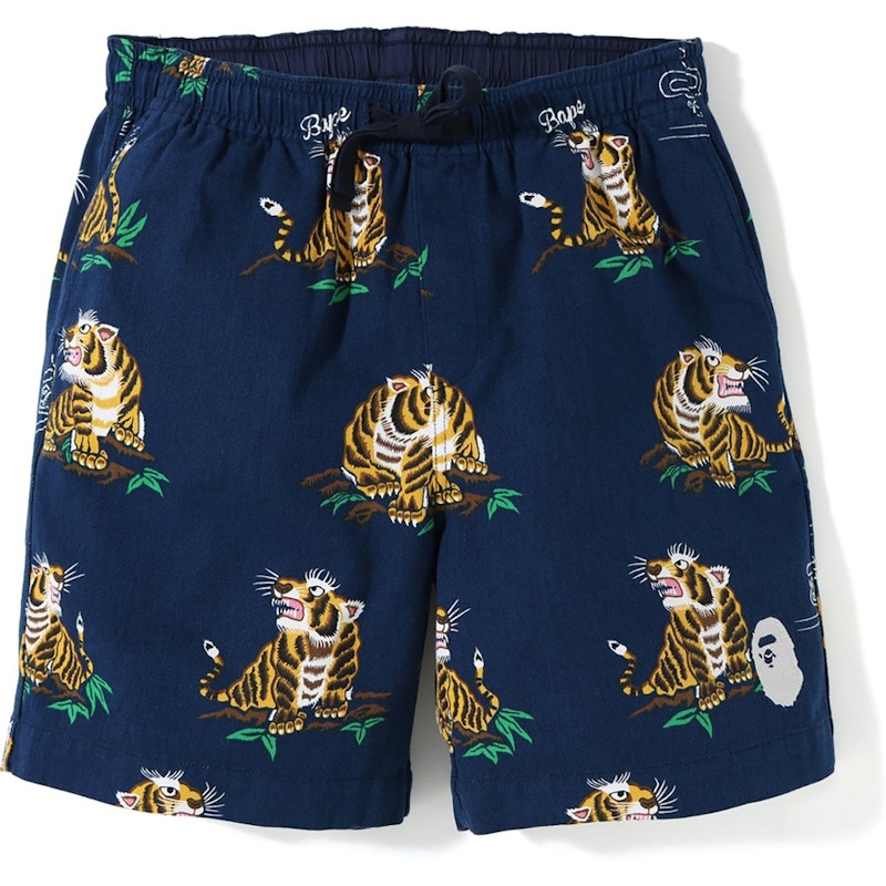 BAPE Tiger Pattern Shorts Navy