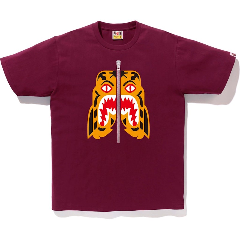 BAPE Tiger Tee Burgundy