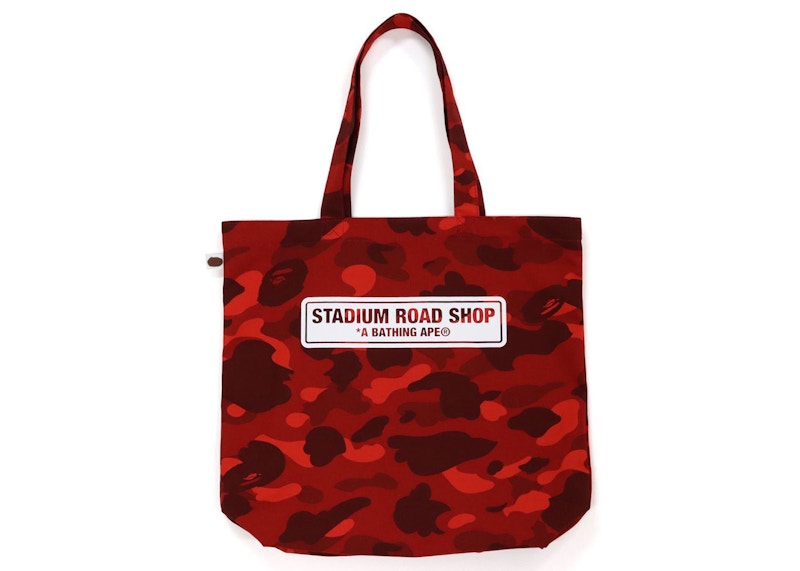BAPE Tokyo The Game Color Camo Tote Bag Red