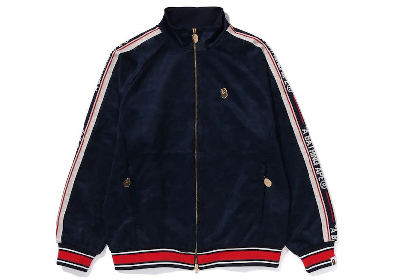 BAPE Tonal Solid Camo Track Jacket Navy