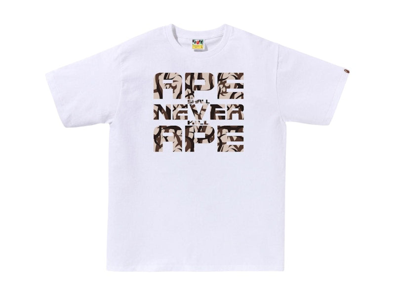 BAPE Trial Camo Asnka Tee White/Beige