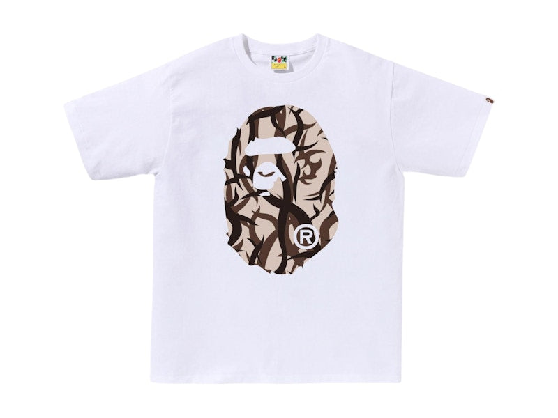 BAPE Trial Camo Big Ape Head Tee White/Beige