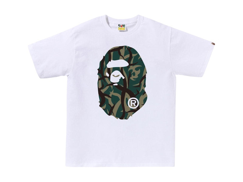 BAPE Trial Camo Big Ape Head Tee White/Green