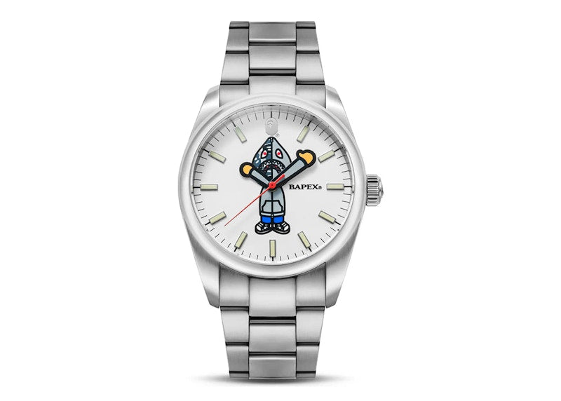 BAPE Type 7 Shark Seijin Bapex Watch Silver