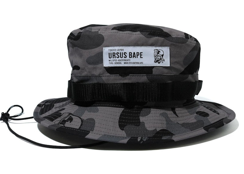 BAPE Ursus Camo Military Hat Black