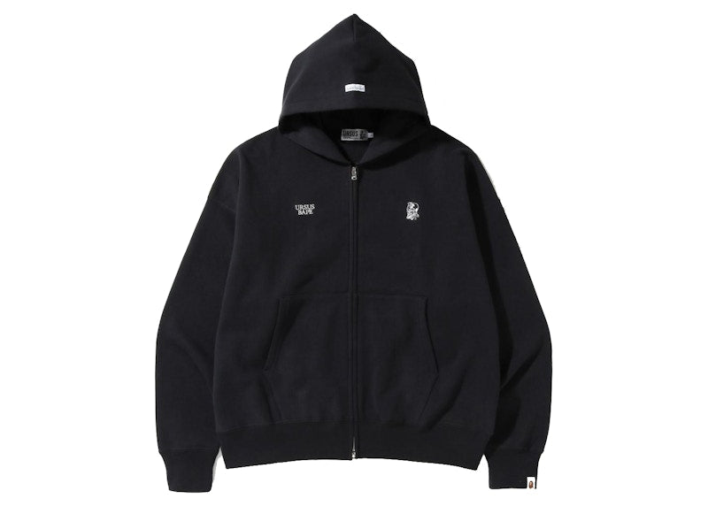 BAPE Ursus Loose Fit Zip Up Hoodie Black
