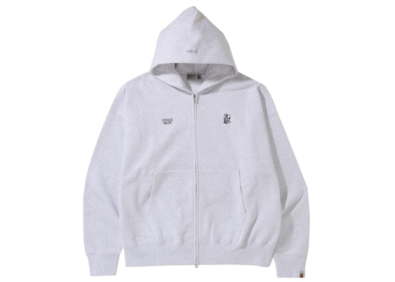 BAPE Ursus Loose Fit Zip Up Hoodie Gray