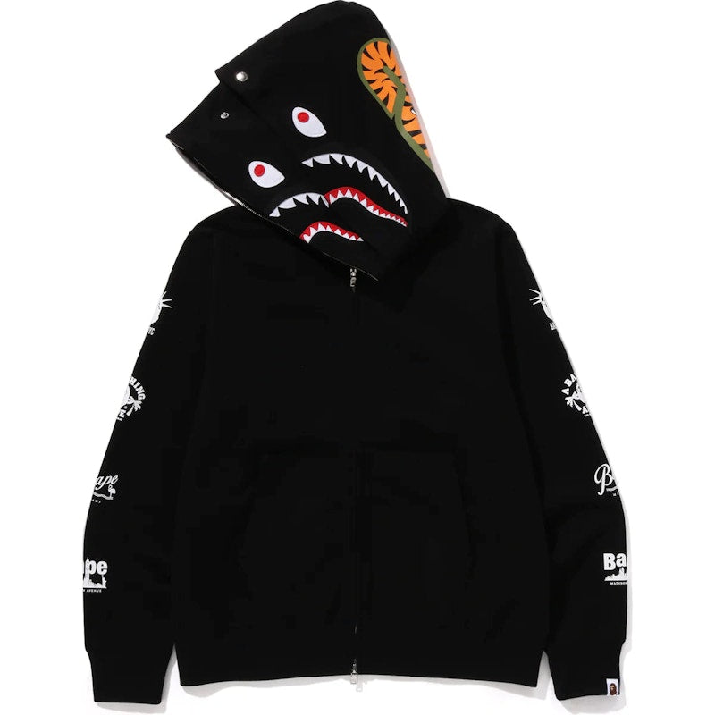 BAPE Us Double Shark Full Zip Hoodie Black