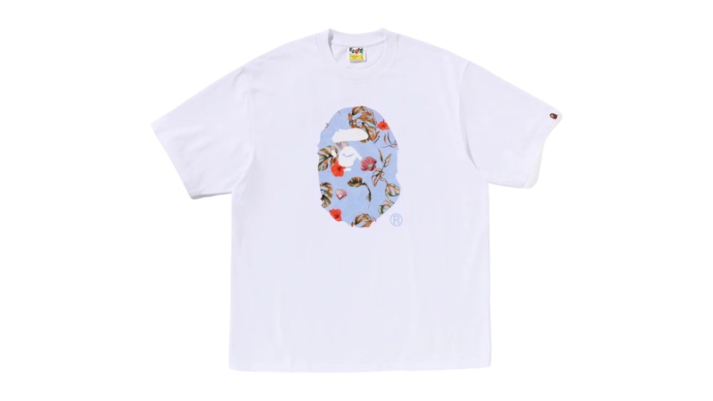 BAPE Vacation Pattern Ape Head Relaxed Fit Tee White