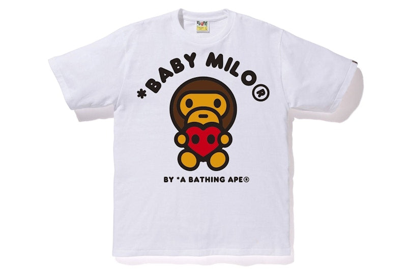 BAPE Valentine Heart Baby Milo Tee White