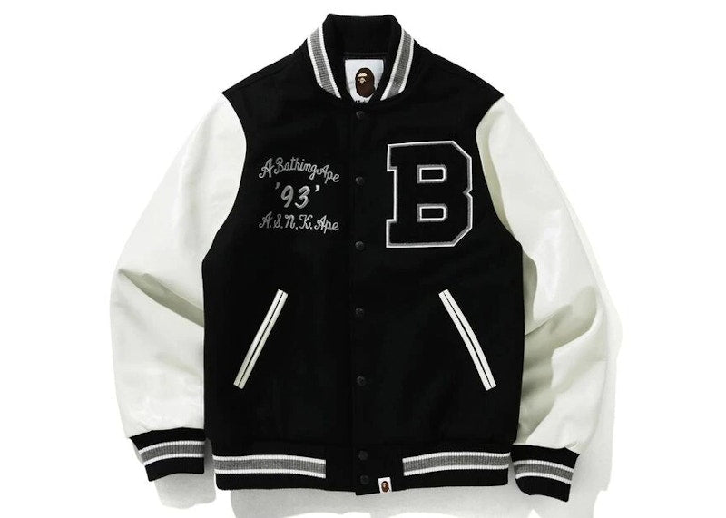 BAPE Varsity Jacket Black