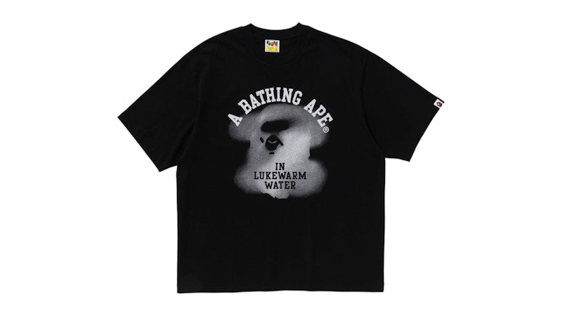 BAPE Water Print College Logo Relaxed Fit Tee Black