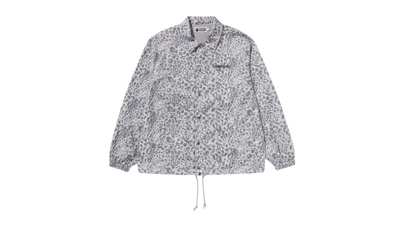 BAPE Wild Leopard Pattern Coach Jacket Gray