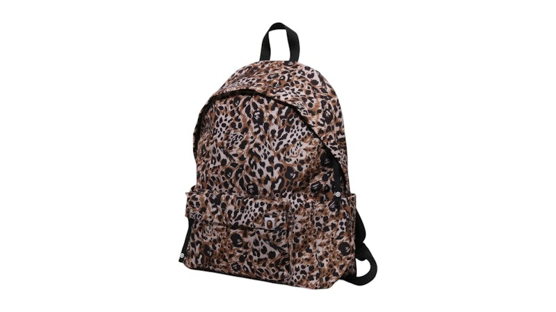 BAPE Wild Leopard Pattern Daypack Beige