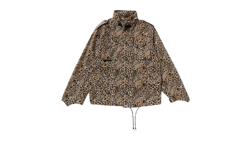 BAPE Wild Leopard Pattern M-65 Jacket Beige