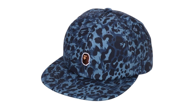 BAPE Wild Leopard Pattern One Point Cap Navy