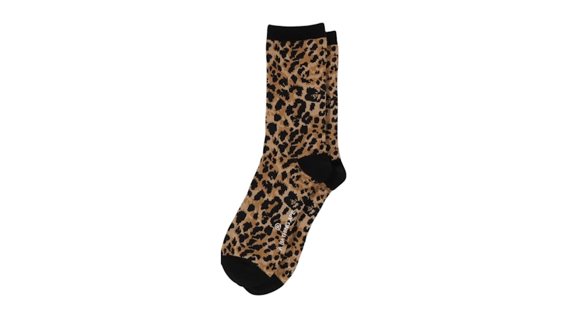 BAPE Wild Leopard Pattern Socks Beige