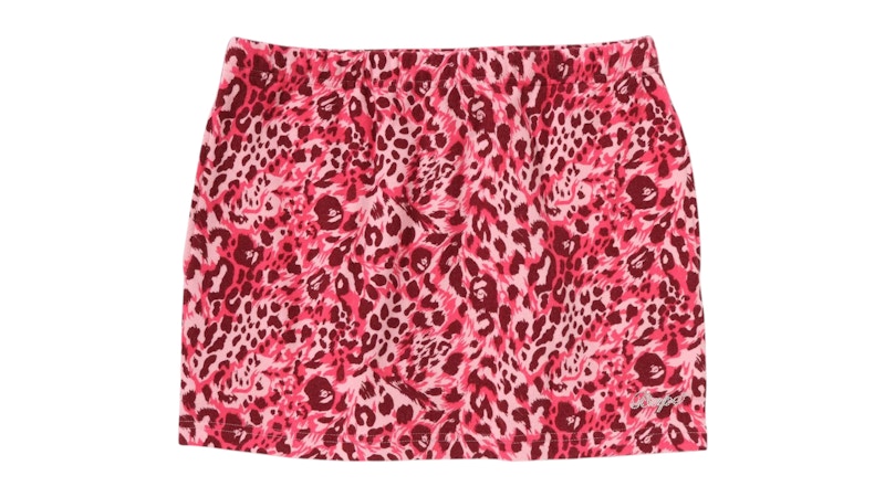 BAPE Wild Leopard Pattern Sweat Skirt Pink