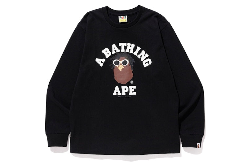 BAPE Wiz Khalifa Shark College L/S Tee Black