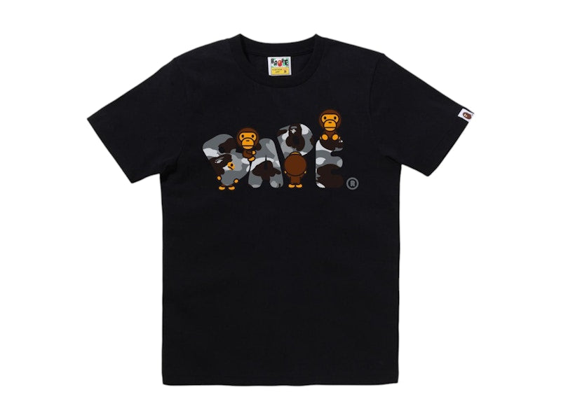 BAPE Women's 1st Camo Milo Bape Logo Tee Black/Grey
