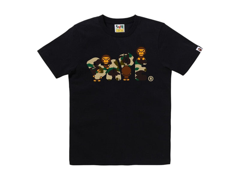 BAPE Women's 1st Camo Milo Bape Logo Tee Black/Yellow