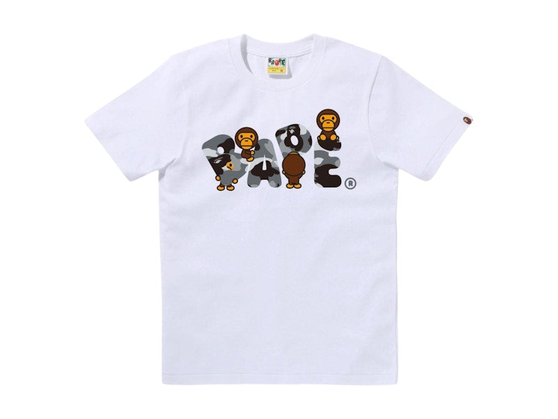 BAPE Women's 1st Camo Milo Bape Logo Tee White/Grey