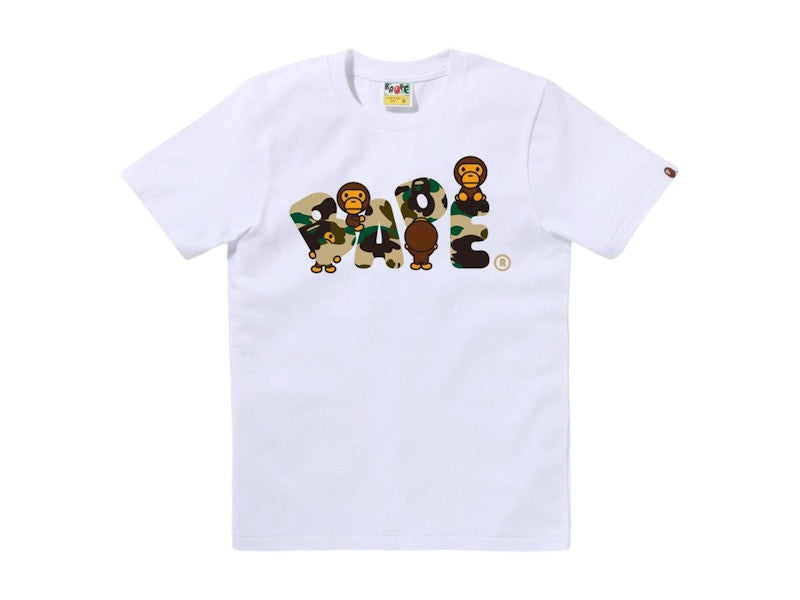 BAPE Women's 1st Camo Milo Bape Logo Tee White/Yellow