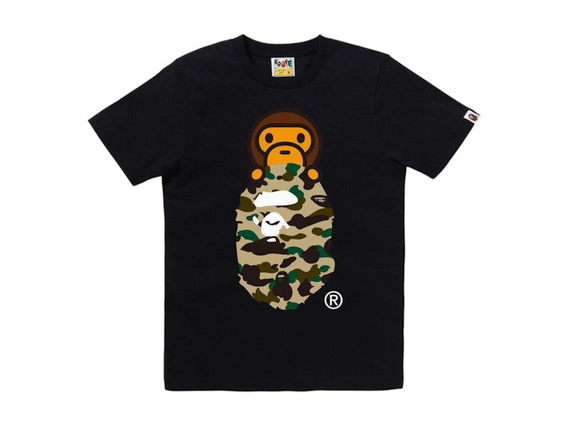 BAPE Women's 1st Camo Milo On Ape Head Tee Black/Yellow
