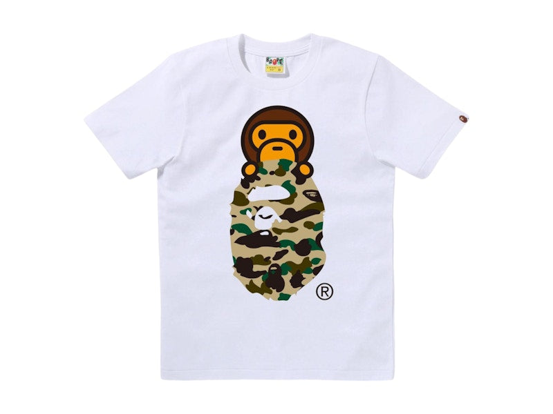 BAPE Women's 1st Camo Milo On Ape Head Tee White/Yellow