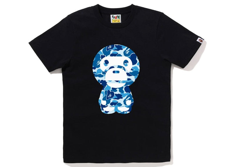 BAPE Women's ABC Camo Big Baby Milo Tee Black Blue