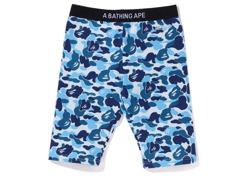 BAPE Womens ABC Camo Biker Shorts Blue