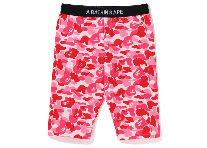 BAPE Womens ABC Camo Biker Shorts Pink
