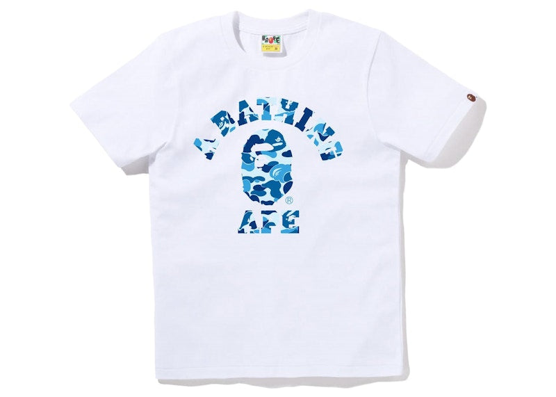 BAPE Women's ABC Camo College Tee White Blue