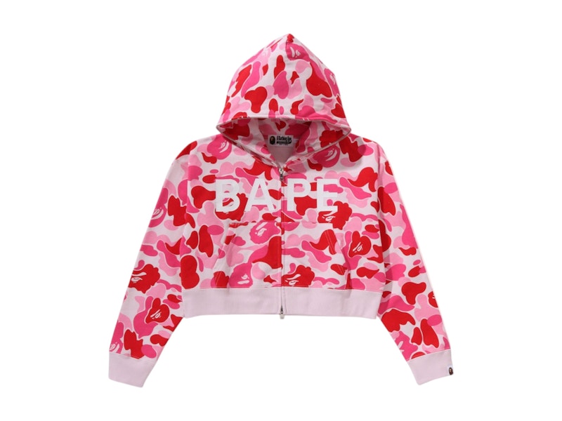 BAPE Women's ABC Camo Full Zip Hoodie Pink