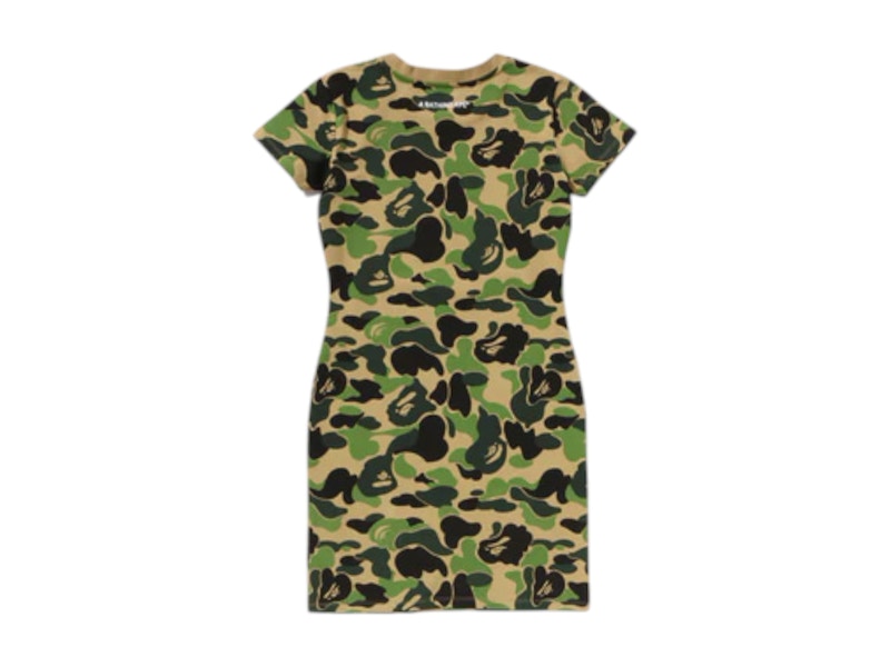 BAPE Women's ABC Camo Jersey Dress Green