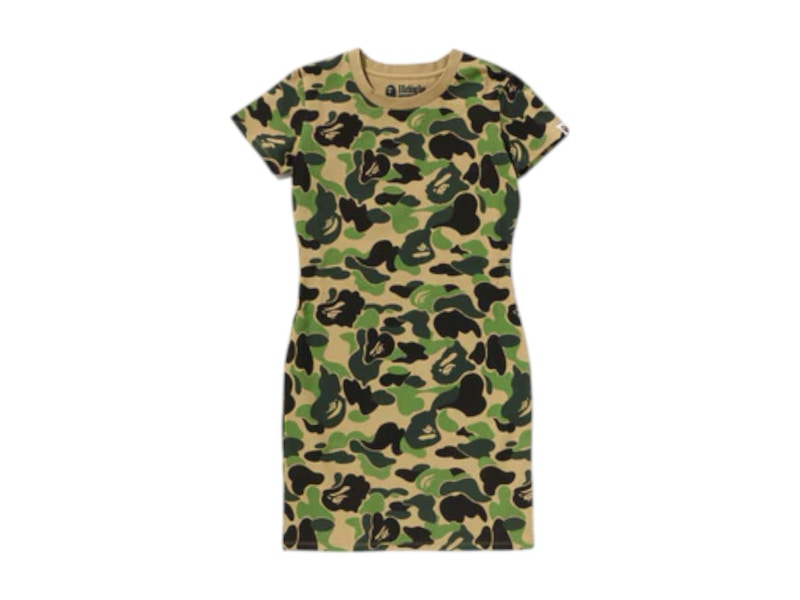 BAPE Women's ABC Camo Jersey Dress Green