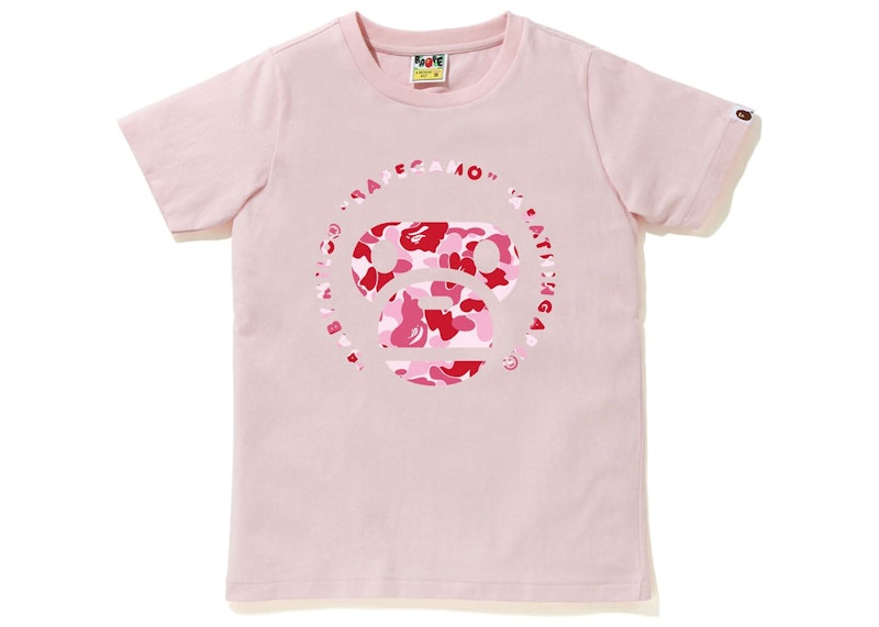 BAPE Womens ABC Camo Milo Head Tee Pink Pink