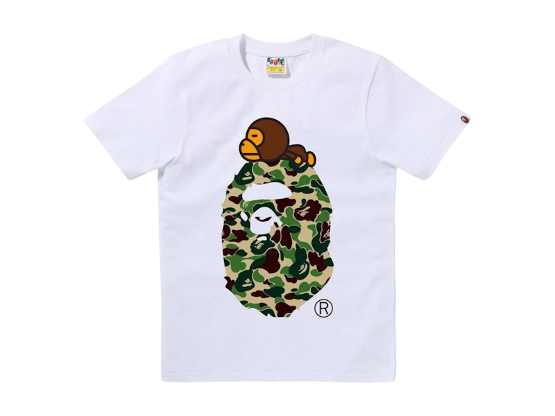 BAPE Women's ABC Camo Milo On Big Ape Tee White/Green