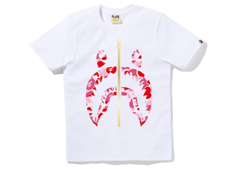 BAPE Women's ABC Camo Shark Tee White Pink