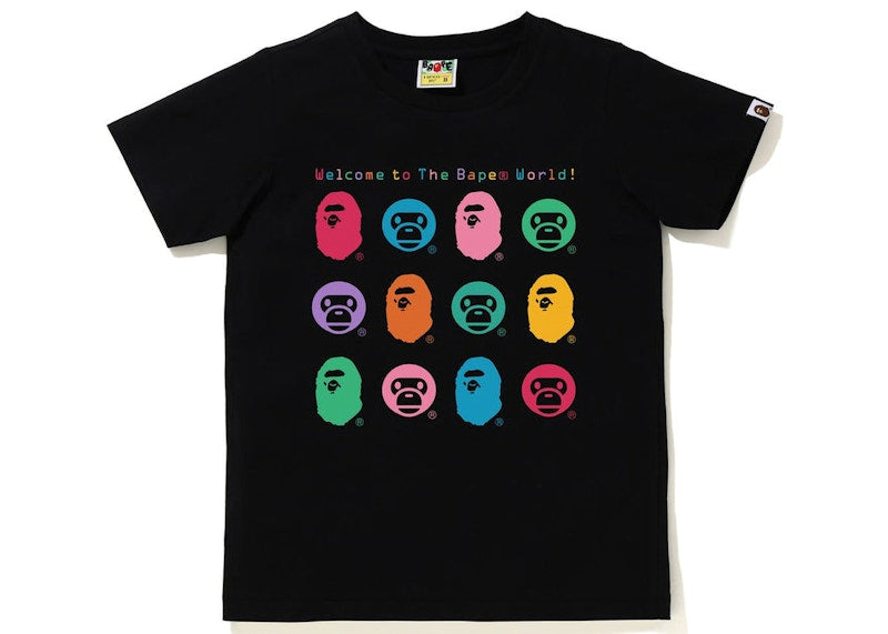 BAPE Womens Ape & Baby Milo Tee Black Multi