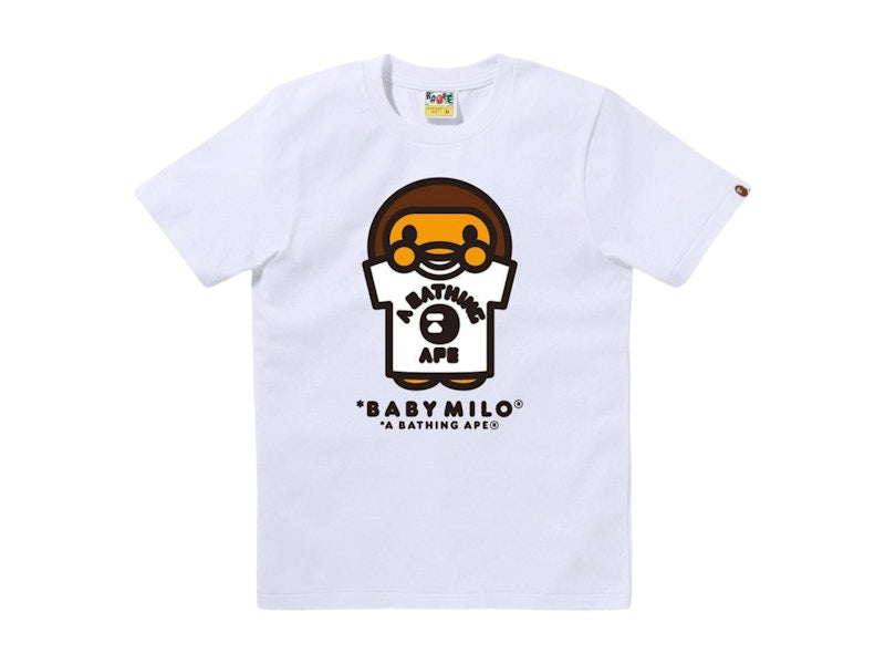 BAPE Women's Baby Milo College Tee White