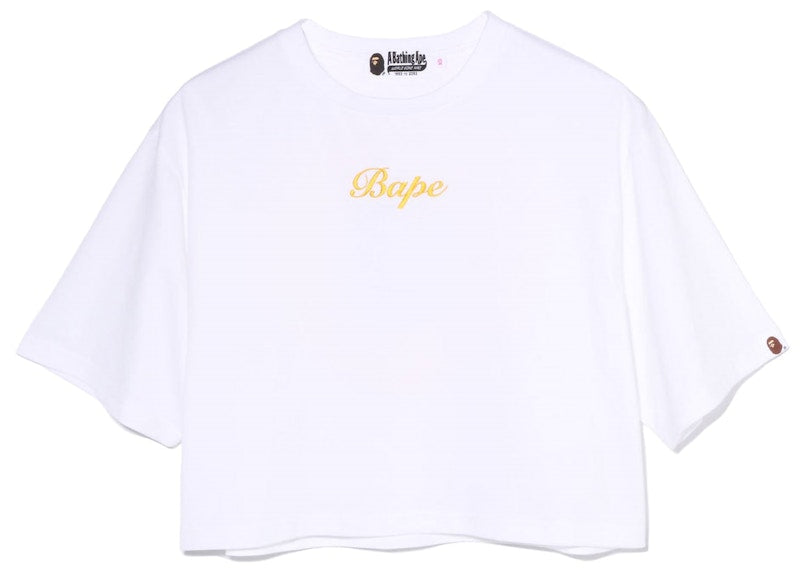 BAPE Womens Busy Works Cropped Tee White