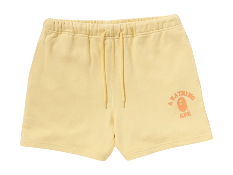 BAPE Women's College Sweat Shorts Yellow